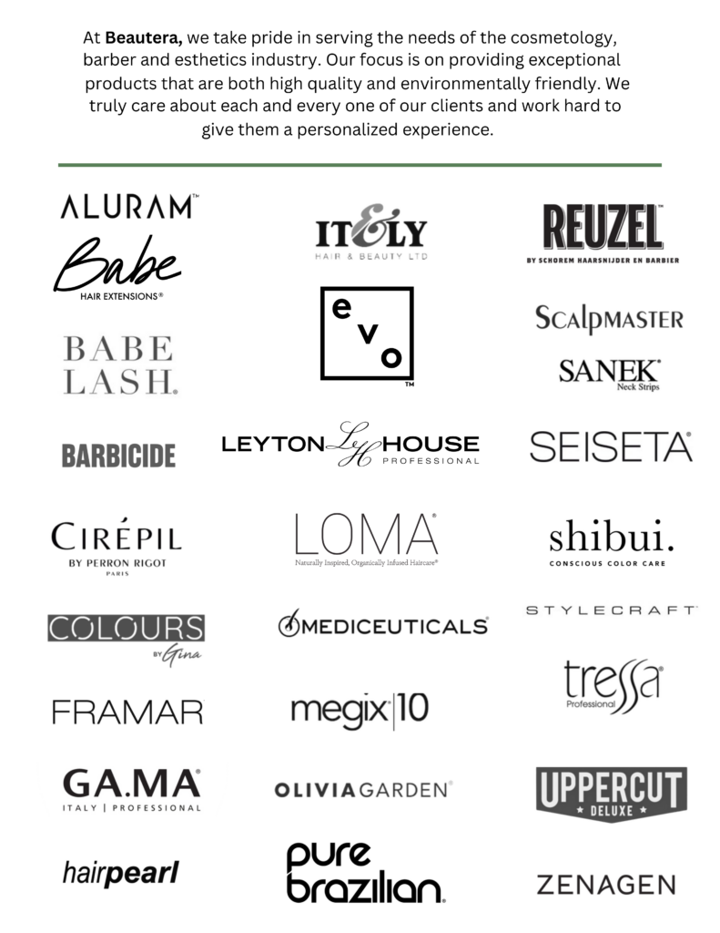 A piece of paper listing all of the brands we carry